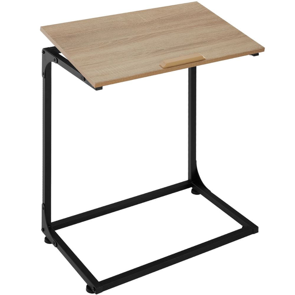 tectake Odkladací stolík s naklápacou doskou Ruston 55x35x66,5cm - Industrial svetlé drevo, dub Sonoma
